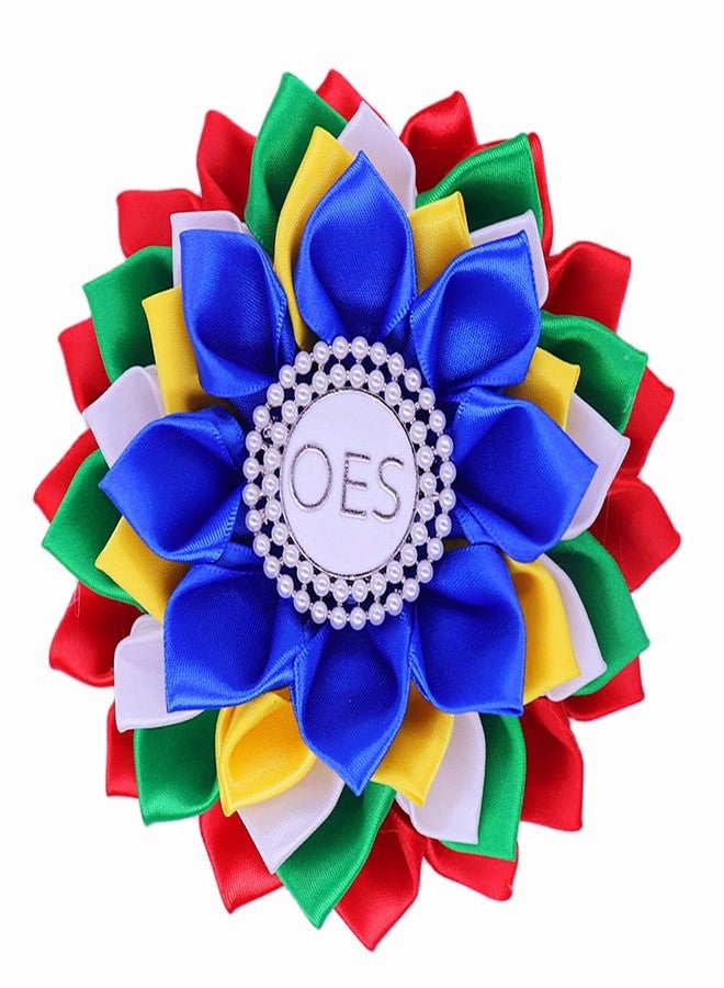 HUSURU University Sorority Order of The Eastern Star OES Satin Corsage Flower Brooch Pin Society Members Jewelry Gifts - Image 1